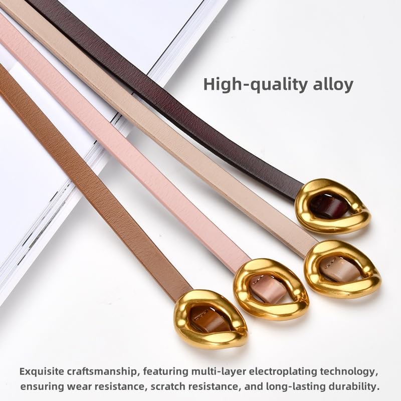 Ladies Cowhide Leather Soft Knotted Strap Belts Knot Tie Belt Narrow Non Buckle Adjustable Belts for Dress Jeans2