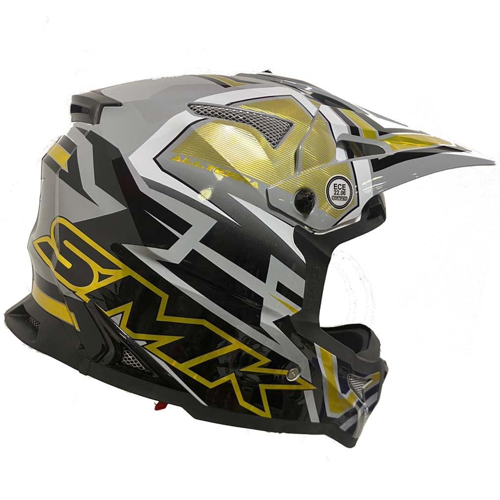 Casco de Motocross SMK Allterra X-Aces Gold - Casco Cross Enduro para Adulto Hombre y Mujer - Homologado ECE 22.06 - Designed