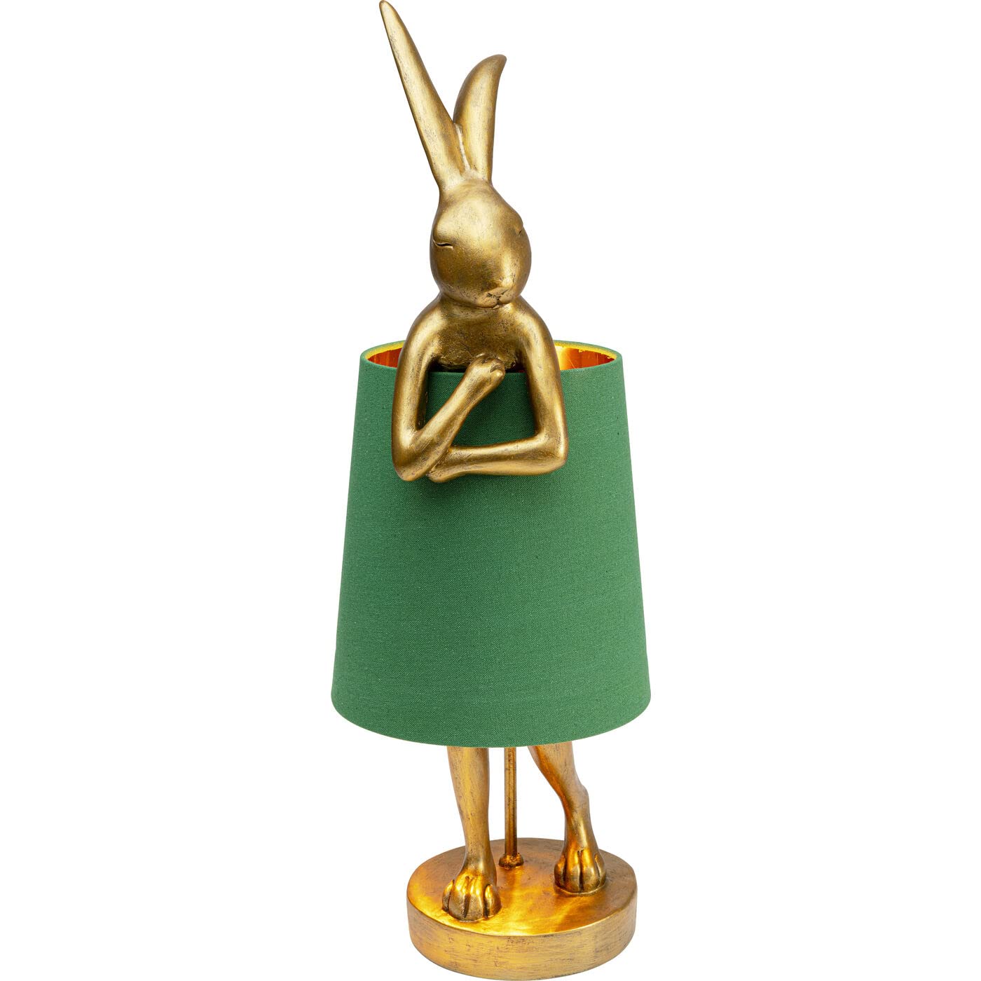 Kare Design Lampe de table Animal Rabbit 6, Vert, 68x23x26 Cm, Luminaire d’intérieur lampe de table accessoire déco, Lampe de table décorative, Lampe sculpture, Motif animal sculptural, Salon