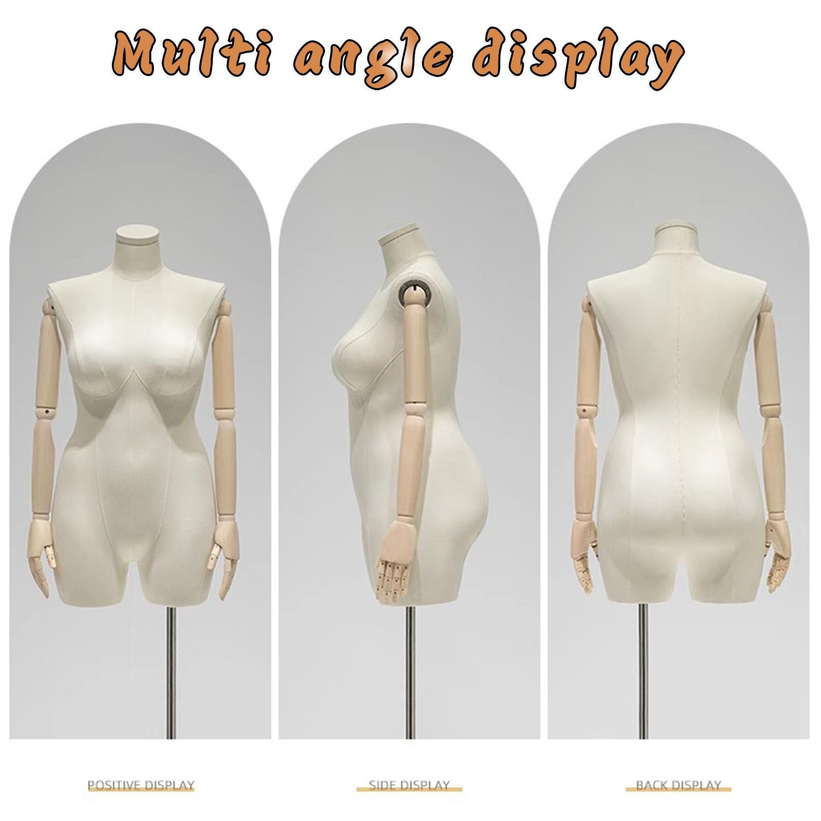 Amazon.co.jp: マネキン トルソー 人体模型 回転式アーム付き女性小売