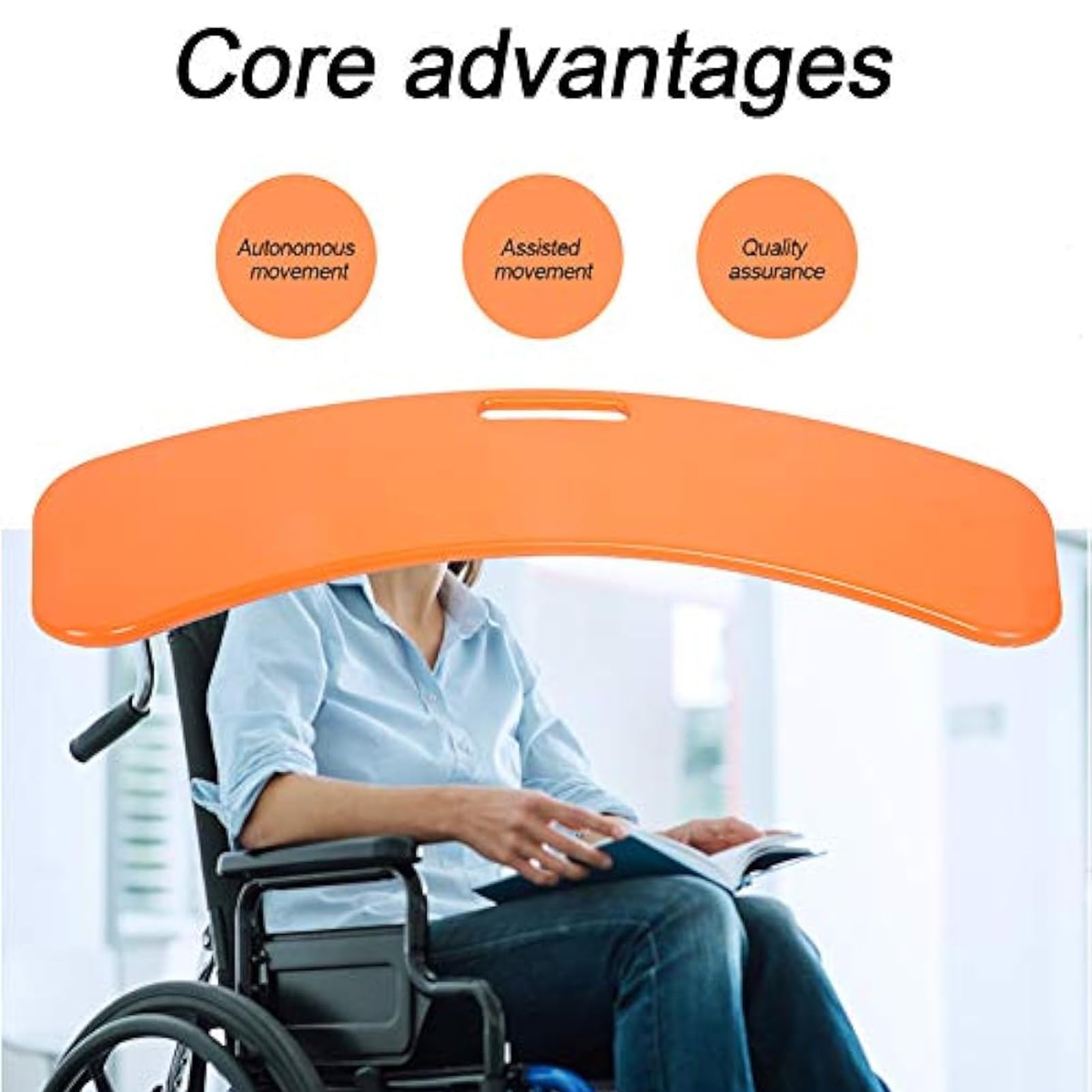 Slide Transfer Board, Curvo Transfer Board per Utenti in Sedia A Rotelle, Scorrevoli da Trasferire A Sedie A Rotelle, per Anziani A Letto, Auto, Sedia A Rotelle, WC,Arancia