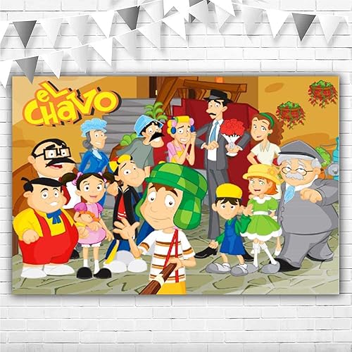 RURU El Chavo Del Ocho - Suministros de fiesta de vinilo de 5 x 3 pulgadas, telón de fondo animado de Chago de El Chavo del Ocho para decoración de disponible en Yaxa Costa Rica