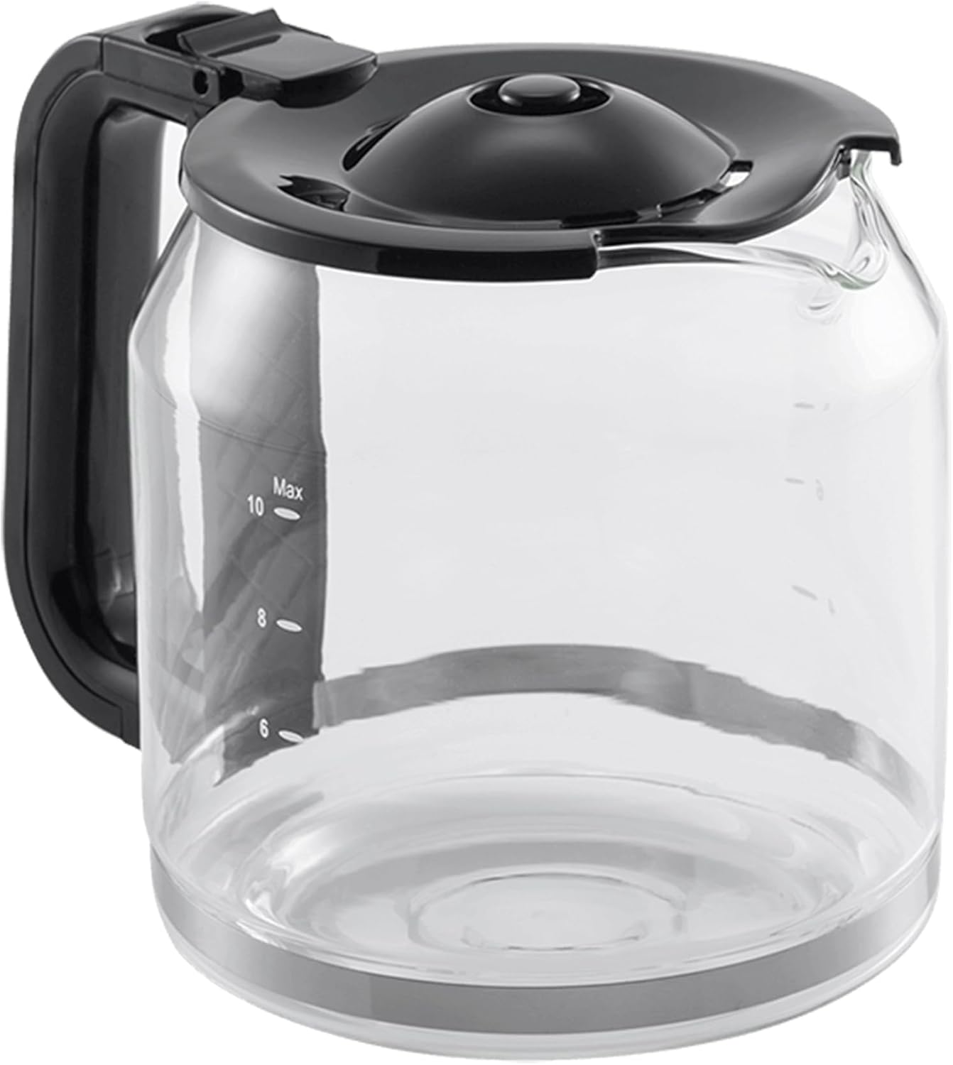 Glass carafe for Beko CFM6350i coffee machine with capacity markings.