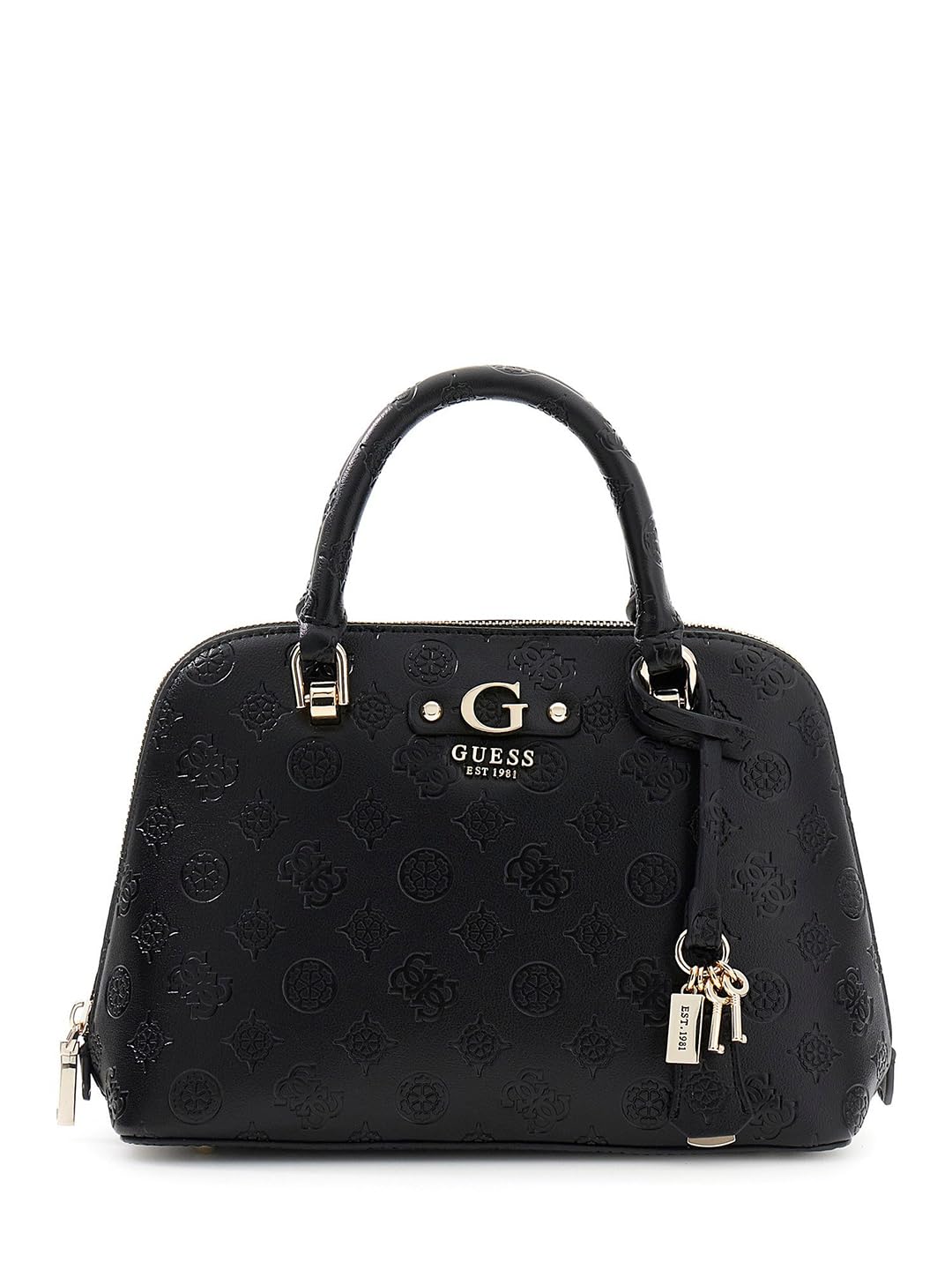 GUESS borsetta borsa a tracolla Dita Dome Satchel Bag Black Logo nero