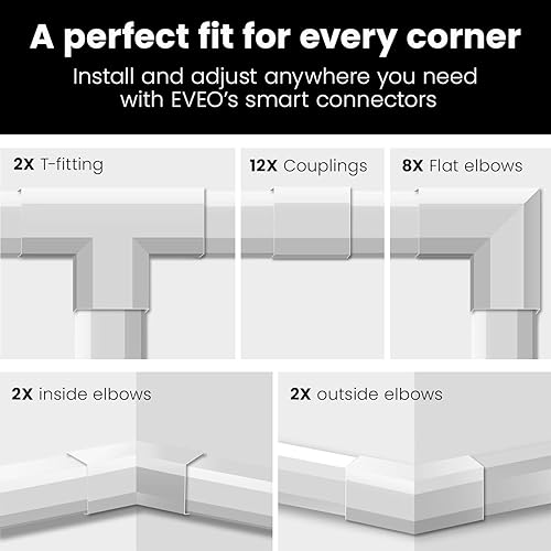 Miniatura 7 de EVEO Cord Hider - Ocultador de cables de pared de 306 pulgadas, corrector de cables, ocultadores de cables para TV en la pared. Gestión de cables,