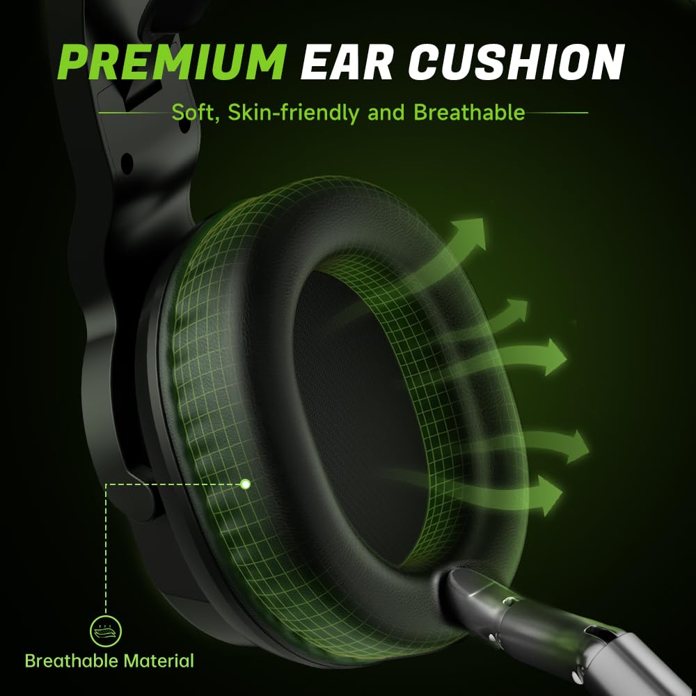 acer Auriculares inalámbricos para juegos con diadema de suspensión, luz verde