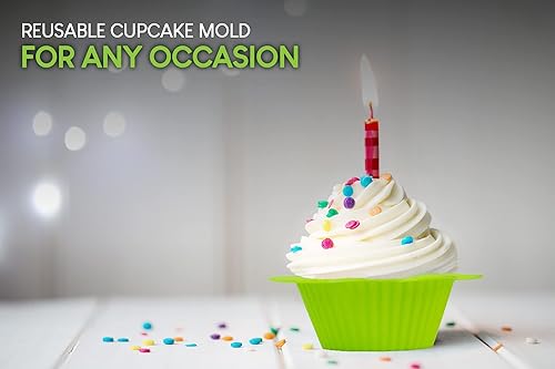 Miniatura 7 de Exultimate Moldes de silicona para magdalenas, suministros para hornear, con forma de flor, juego de 12