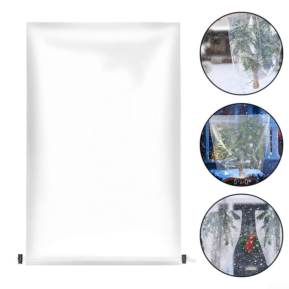 Bâche transparente en polyéthylène pour protection contre le gel, protection pour plantes de jardin d'hiver, compatible avec pots de fleurs, serre, 60 x 80 cm à 140 x 200 cm (140 x 200 cm)