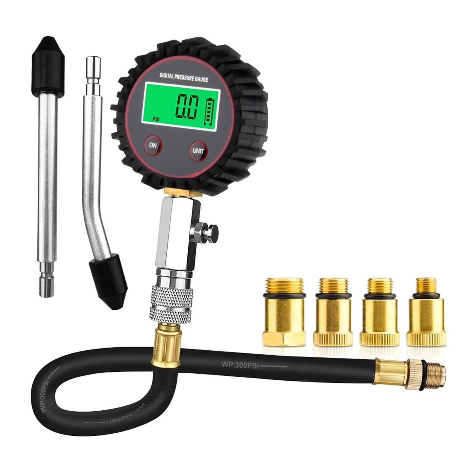 Tester Kompresji Cyfrowy Miernik Samochodowej 200 PSI Do Zestawu Testera Cylindrów Silnika Benzynowego Precyzyjne Monitorowanie(Black)