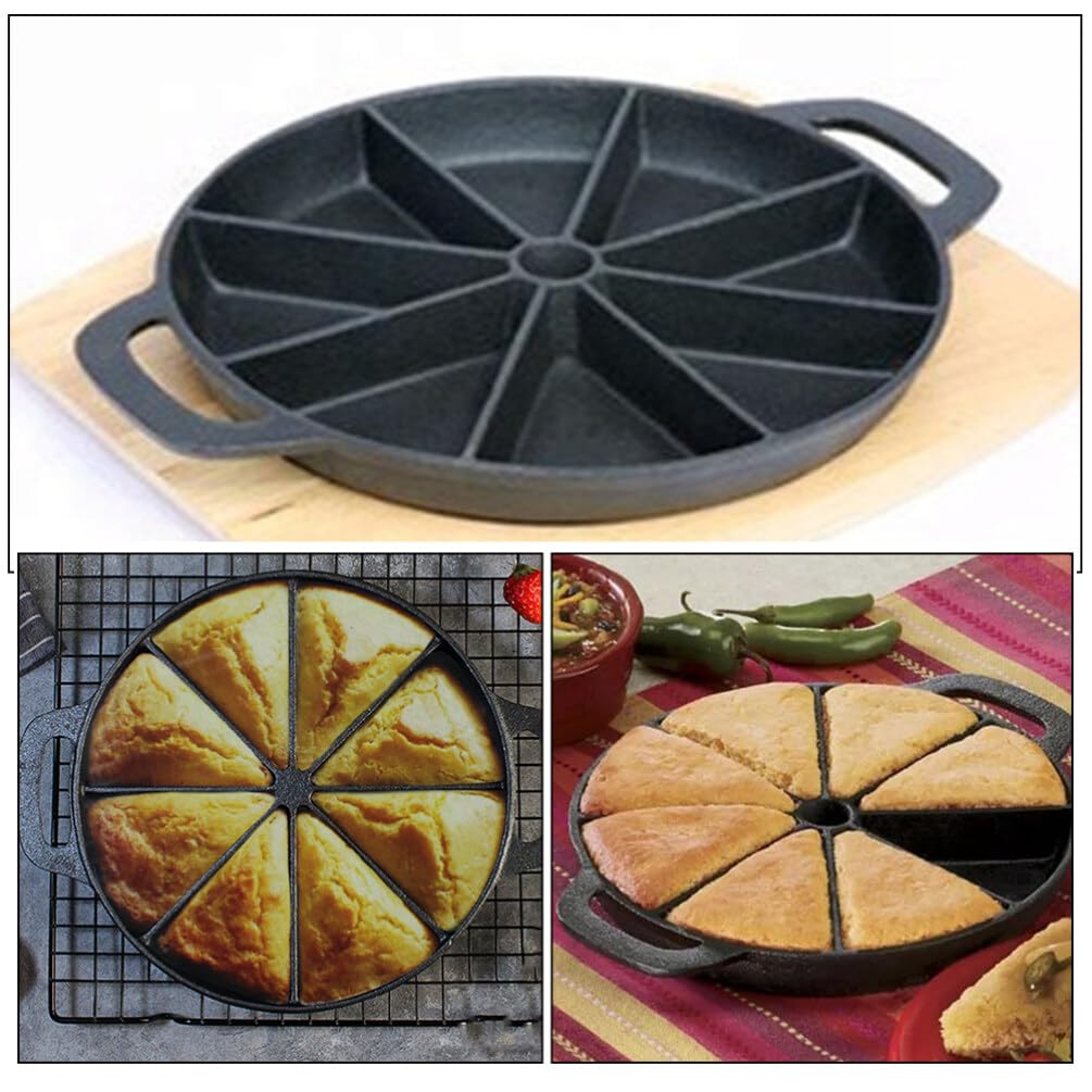 Cabilock Gusseisen Bratpfanne mit 8 Kanten und Antihaft Beschichtung Vielseitige Backform für Maisbrot und Toastbrot Geeignet für Küche und Familie