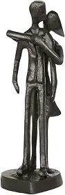 DreamsEden Escultura romântica de abraço nas costas, presente de casal para sempre aniversário para ela e ele, ferro fundido