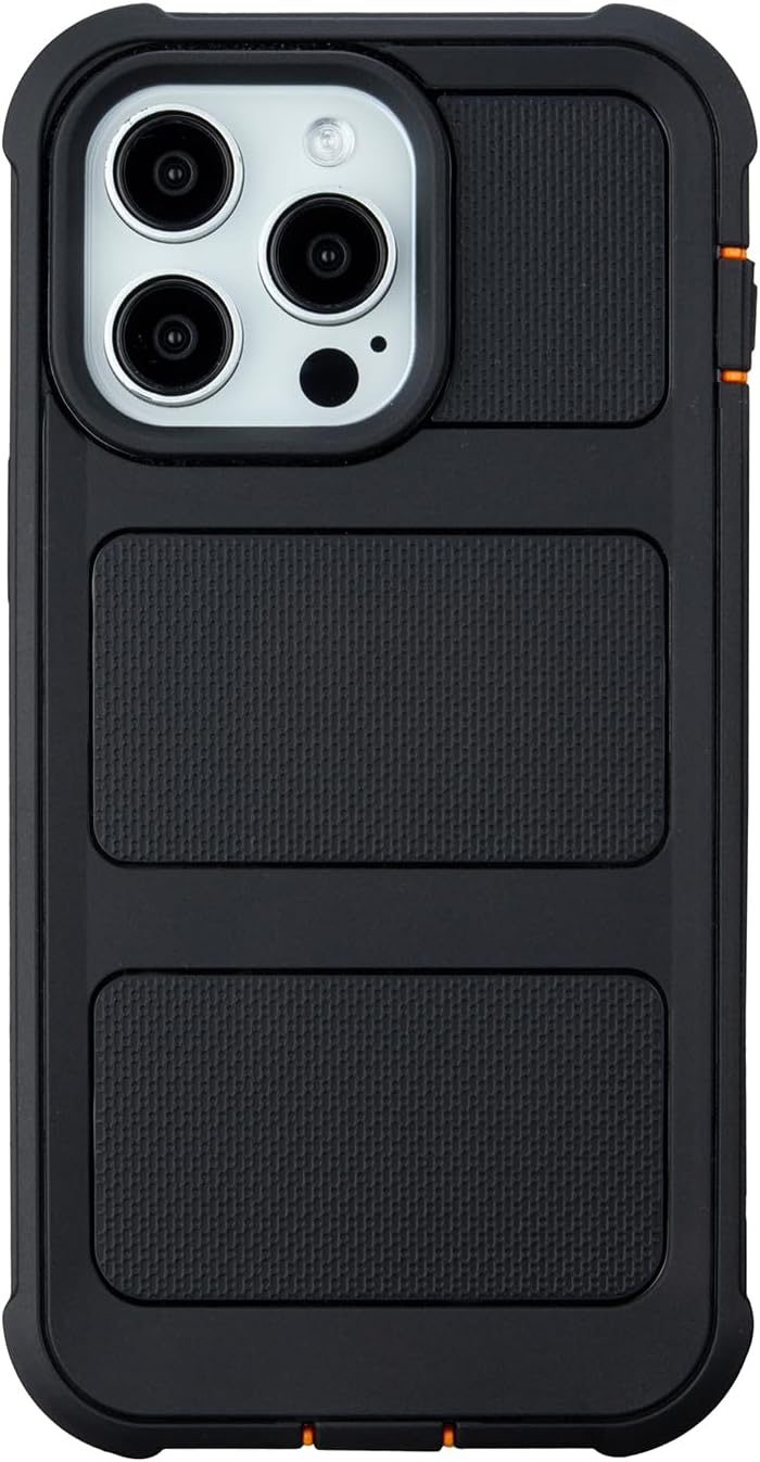 Defender for iPhone 15 Pro Max Case with Clip Holster,Heavy Duty Rugged Full-Body,2 Layers of Sturdy,Anti-Drop,Military-Grade Defender Cover for iPhone 15 Pro Max Phone Case (Black & Orange)