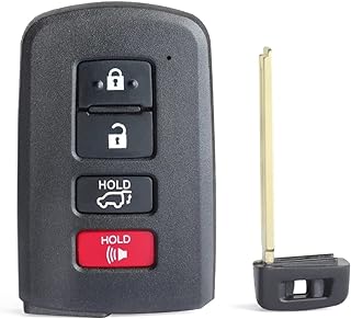 Car Key Fob Replacement Smart Remote Key for Toyota Highlander 2014 2015 2016 2017 2018 2019 4 Buttons (FCC ID:HYQ14FBA P/N: 281451-2110 1551A-14FBA 89904-0E121)