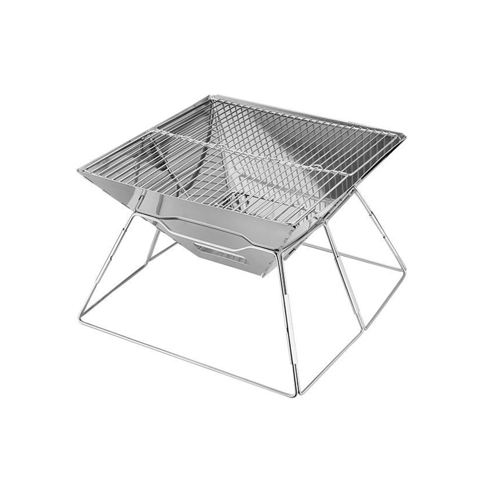 Parrilla portátil de acero inoxidable con diseño plegable ultra compacto pack de 3