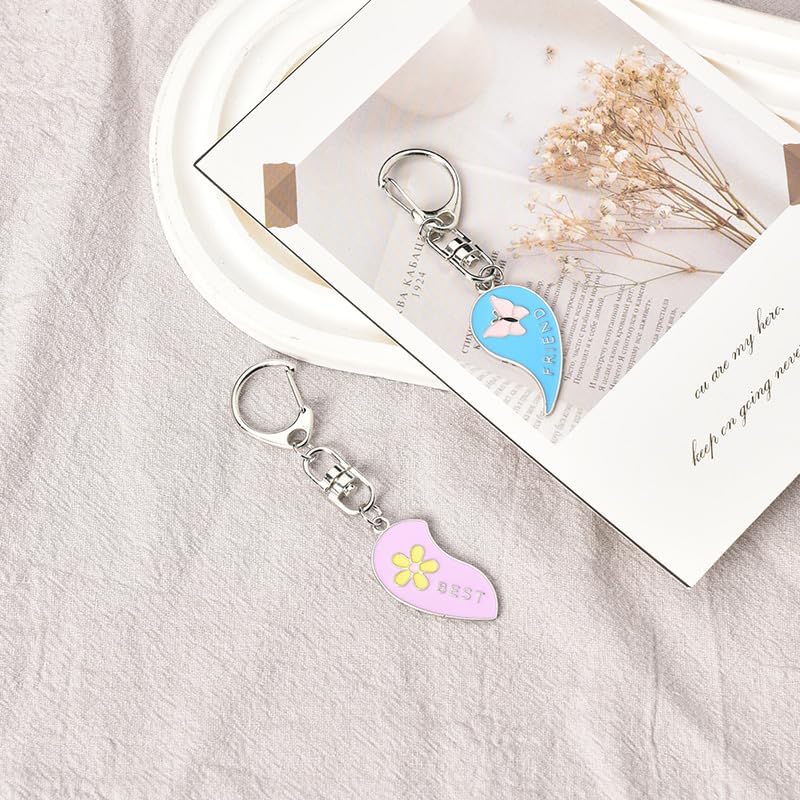 Best Friend Keychains for 2 BFF Bestie Birthday Gifts for Women Teen Girls Party Favors Long Distance Friendship Gift Ideas Graduation Christmas Gifts for Friends Female Matching Heart Puzzle Keychain - Image 5