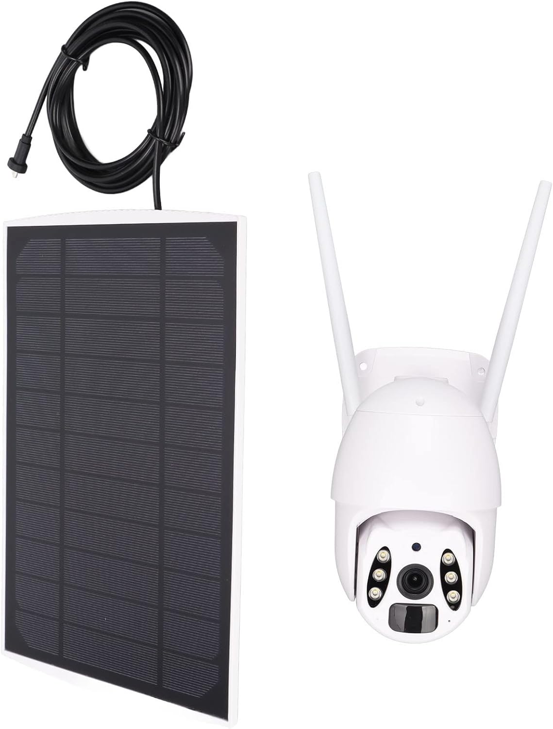 Solar Powered Spotlight Camera, Home PTZ Surveillance Camera 19200mAh Battery 1080P for