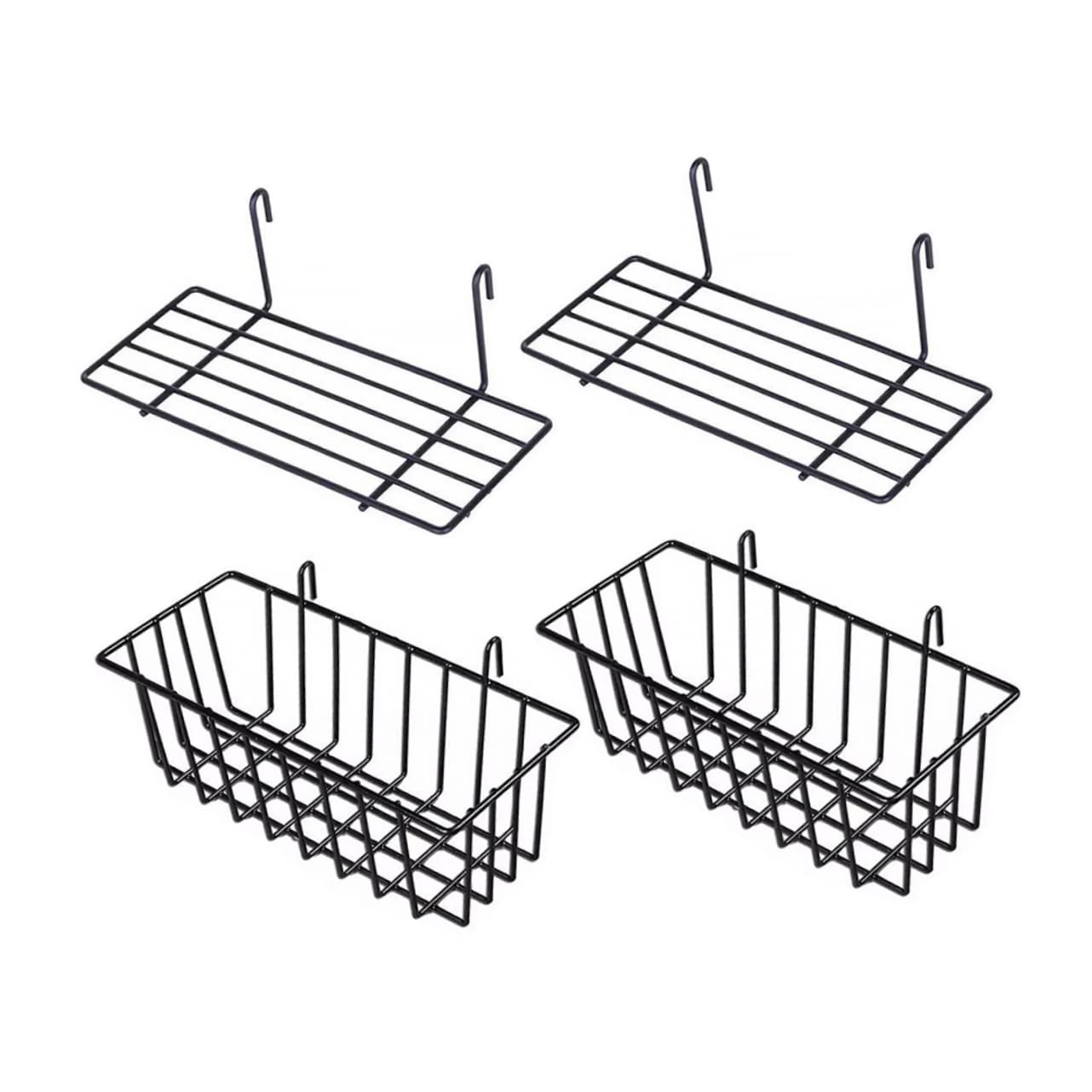 Ciieeo 2Sets Wall Basket Storage Pegboard Baskets for Wall Hanging Wire Shelf Organizers for Home and Office Strong Load Bearing Design No Water Accumulation