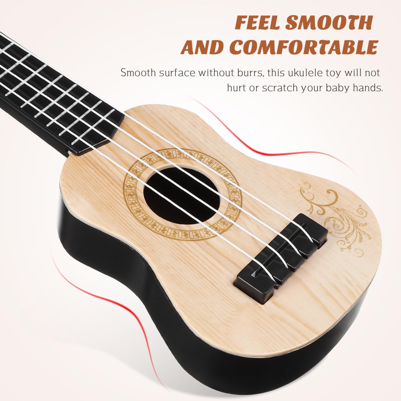 Toyvian Ukulele Per Bambini 9.84 Pollici Giocattolo Musicale 4 Corde Strumento Educativo Sicuro Per Apprendimento Musicale Bambini 3-6 Anni Con Suoni Realistici