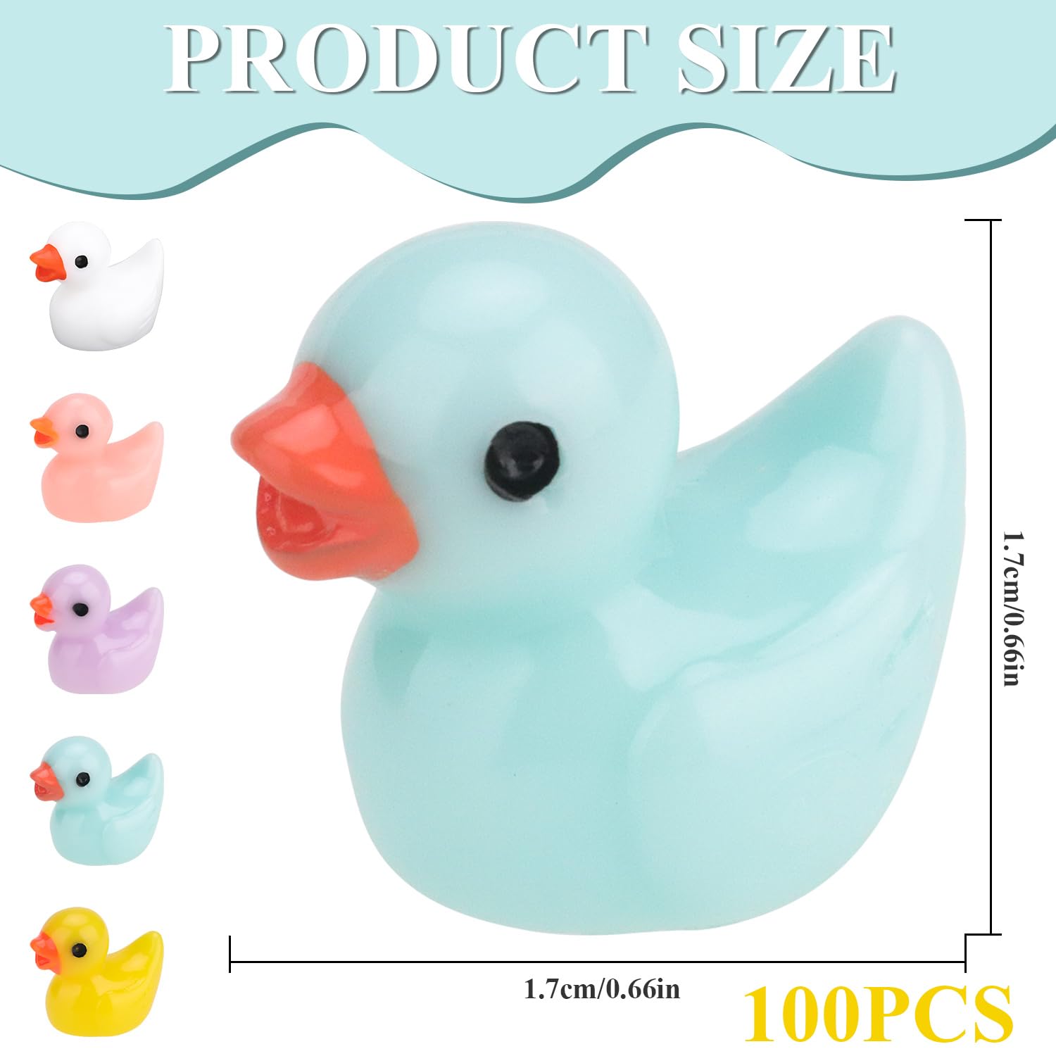 Fizdoqg Mini Ducks 100 Pack Tiny Ducks Mini Resin Ducks Miniature Plastic Ducks Mini Resin Animals - Image 2