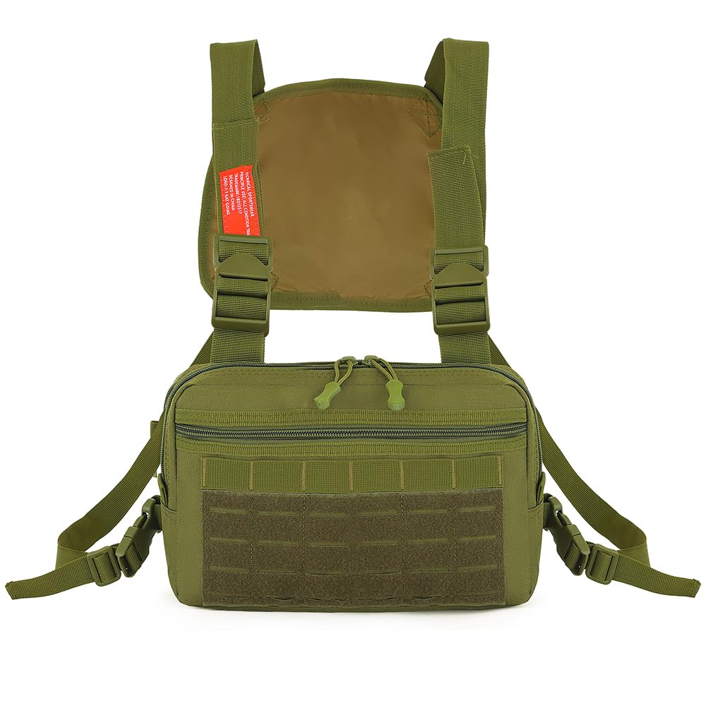 MiOYOOW Sport Chest Pack, Breathable Running Chest Bag Sports Vests Bag with Adjustable Shoulder Strap for Running Hiking Cycling Fishing Travel