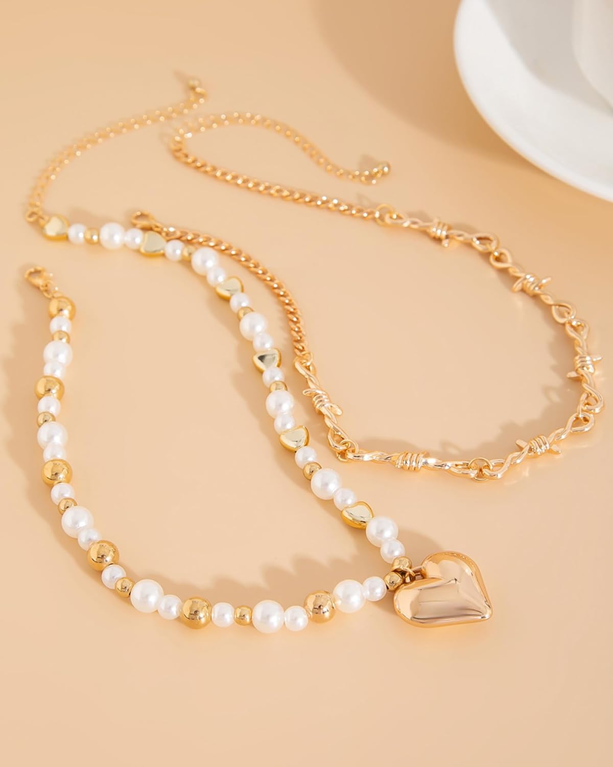 Gold Layered Necklaces for Women Chunky Layered Gold Link Chain Necklaces Trendy Paperclip Herringbone Toggle Clasp Necklace Statement Jewelry Accessories for Her - Image 5