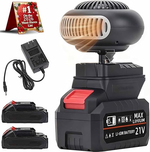 Calentador alimentado por pilas, calentador portátil 2026 funciona con baterías, calentadores a pilas para interiores del automóvil en espacios