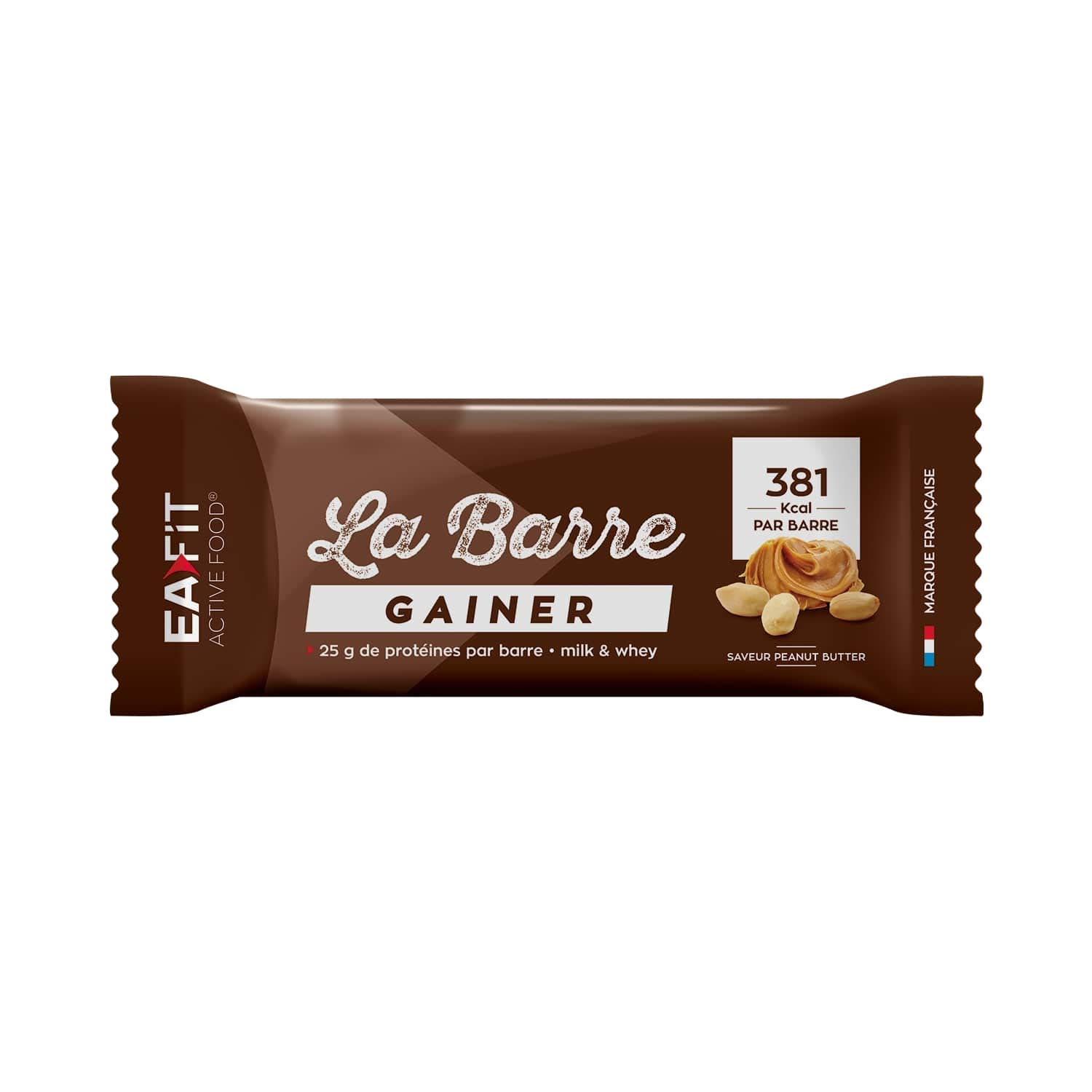 EAFIT La Barre Gainer 25g protéines 381 calories 16x90g Peanut Butter