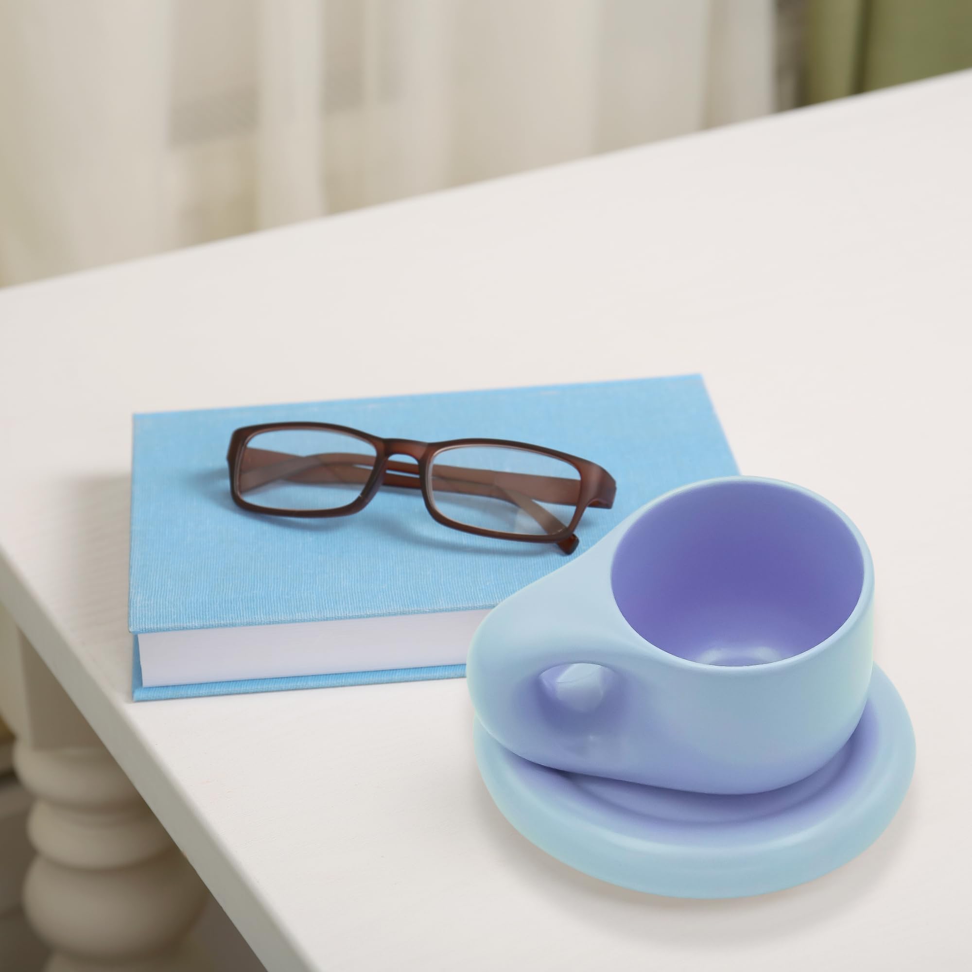 10oz Nordic Ceramic Mug with Saucer (Orange) thumbnail 3