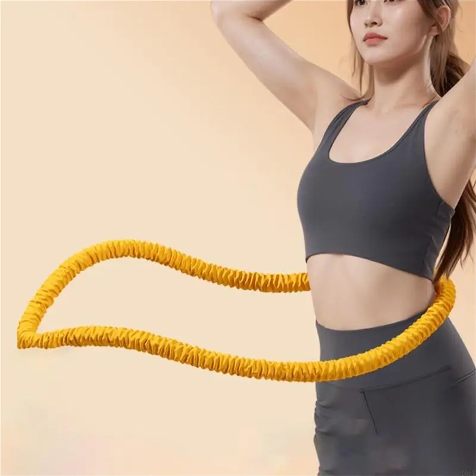 Hula hoop pieghevole a molla Fitness con cerchio for esercizi in acciaio for molle flessibile rivestimento in tessuto Design sicuro for la vita for interni ed esterni