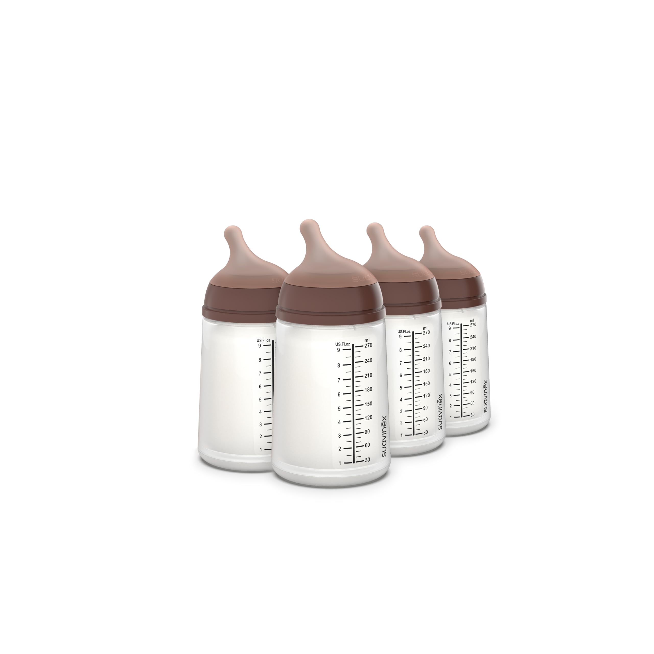 SuavinexZero Zero Anti Colic Baby Bottle, No 1 Spanish Baby Bottle Brand, Minimizes Bottle Rejection & Nipple Confusion, Perfect for Breastfeeding Babies (4, Deep (9 Ounce))