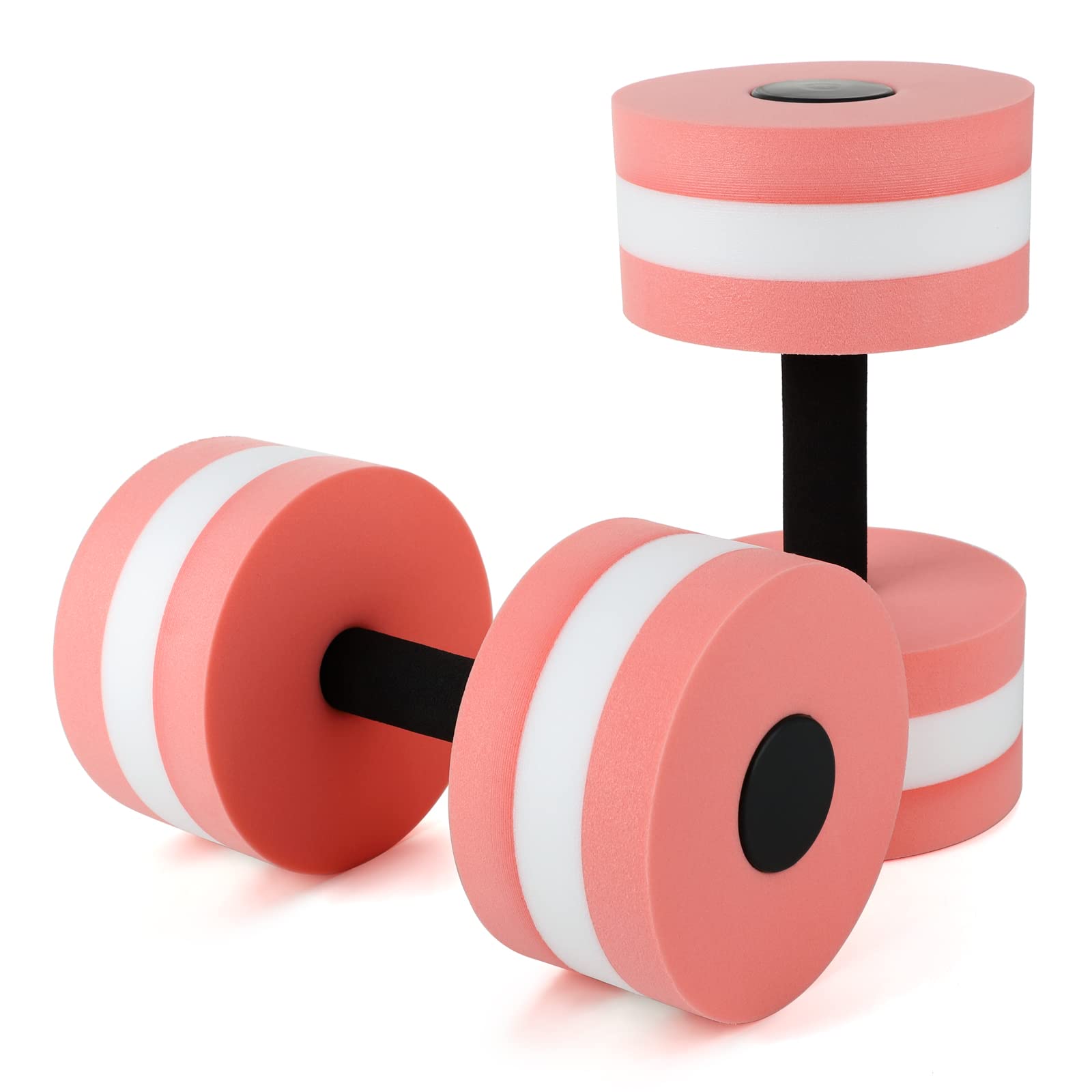 TITA-DONG 2Pcs Water Foam Dumbbell, Aquatic Dumbbells Exercise Water Dumbbells Pool Dumbbells, EVA Water Aerobic Exercise Foam Dumbbells, Aquatic Aerobics Foam Dumbbell Equipment Fitness Tools(Pink)
