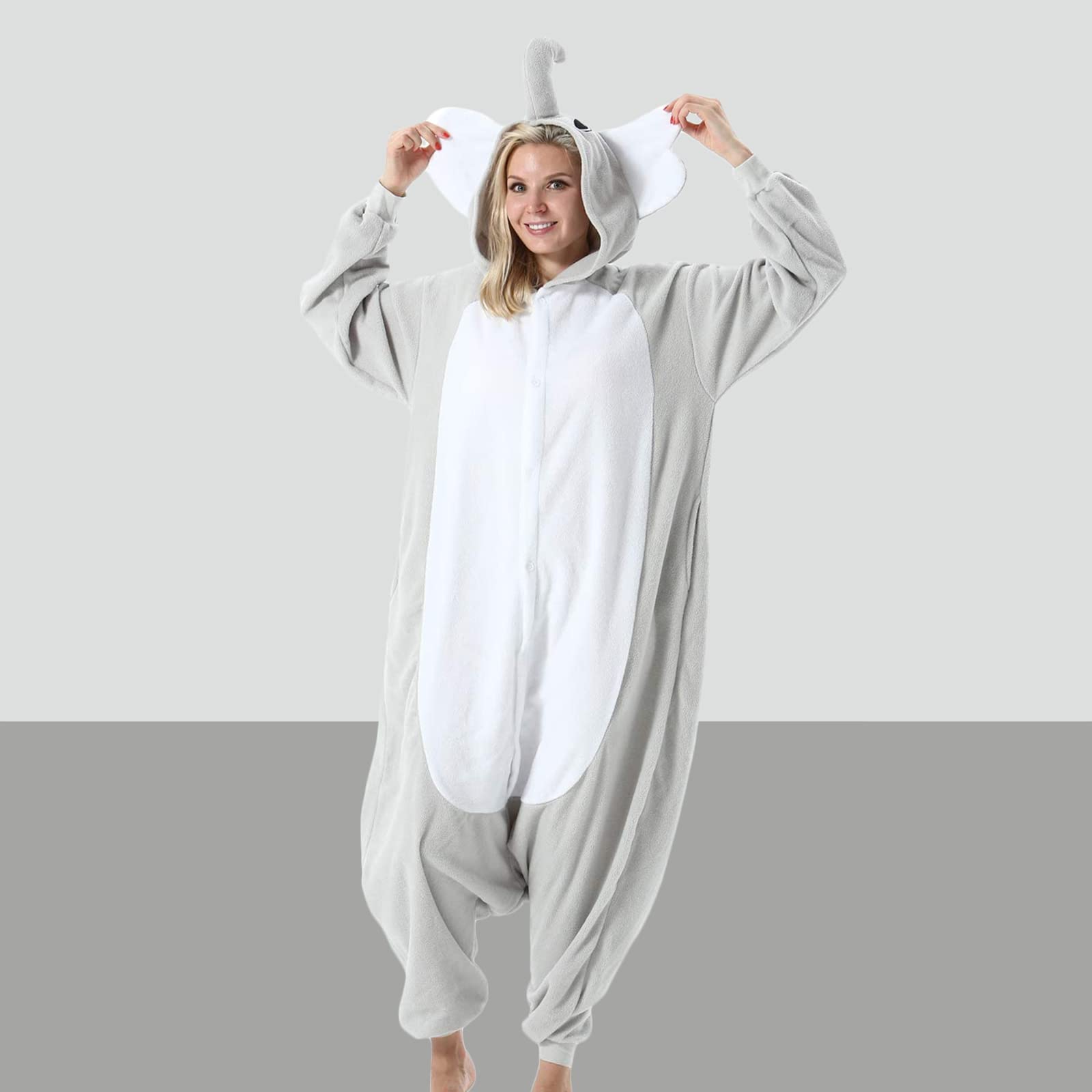 Hstyle Unisexe Adulte Onesie Anime Kigurumi Costume Cosplay Animaux Pyjama À Capuche Vêtements De Nuit - 4