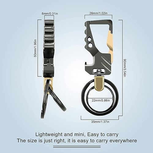 Miniatura 4 de 2 llaveros, llaveros para mosquetón, llavero de automóvil, abridor de botellas, llavero para hombres y mujeres