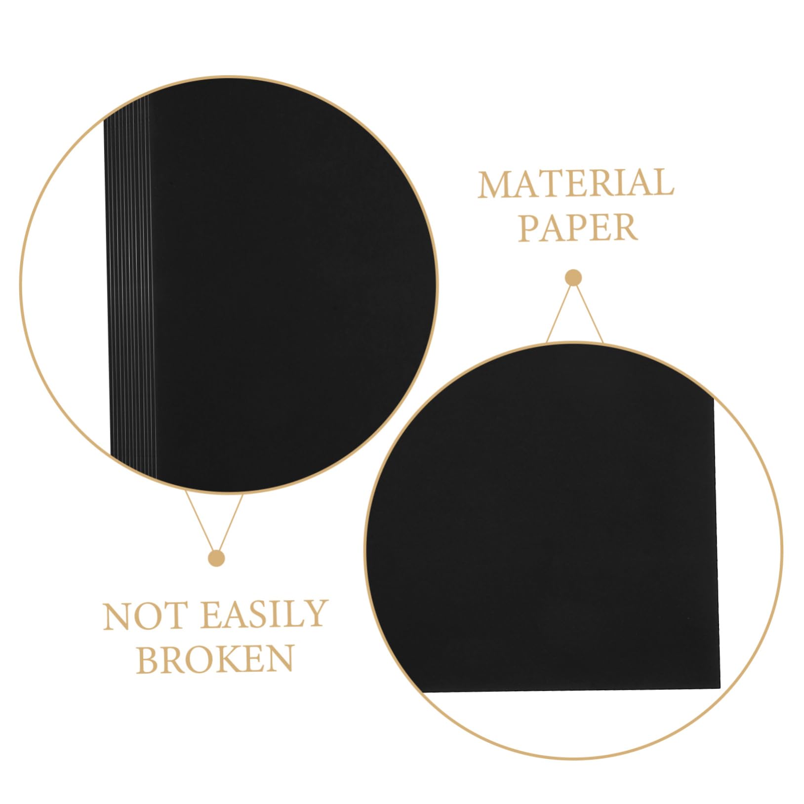 VILLCASE 250 G/m² Papier Cartonné Noir A3 Papier Cartonné Fait Main 50 Feuilles pour Origami Dessin Peinture