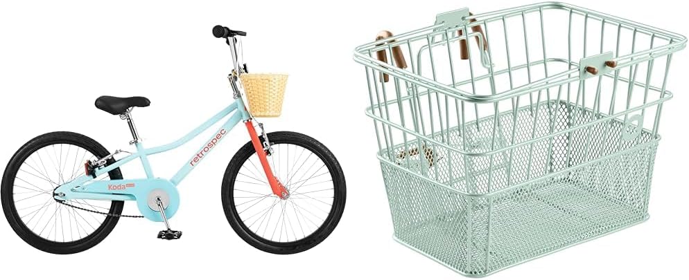 Retrospec 20" Kids Bike for Boys & Girls Ages 6-8 + Detachable Front Bike Basket with Integrated Handles and Mesh Bottom