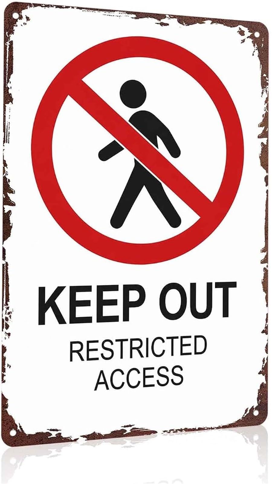 ZDVHOMCB Keep Out Restricted Access Funny Metal Plaque Warning Sign for Garage Workshop Office Factory Warehouse Hallway 8 X 12 in