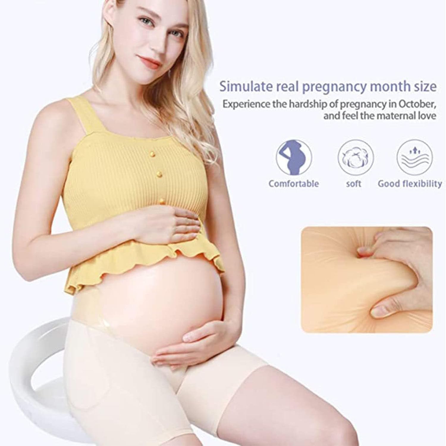 Falscher Schwangerschaftsbauch, Bauchstütze für falsche Schwangerschaft, realistischer künstlicher Schwangerschaftsbauch, 5 Monate
