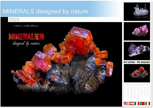 Minerales diseñados por la naturaleza (calendario mensual de pared 2024 11.7 x 16.5 pulgadas (abierto), calendario de 14 meses CALVENDO
