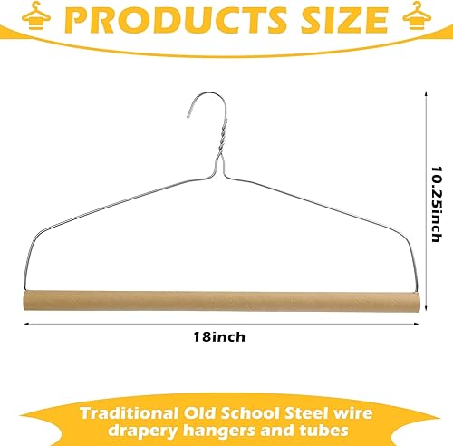 Miniatura 3 de Didaey Juego de 10 ganchos plateados para limpieza en seco de 18 pulgadas y tubos para manteles, perchas para mantas, perchas con alambre fuerte de