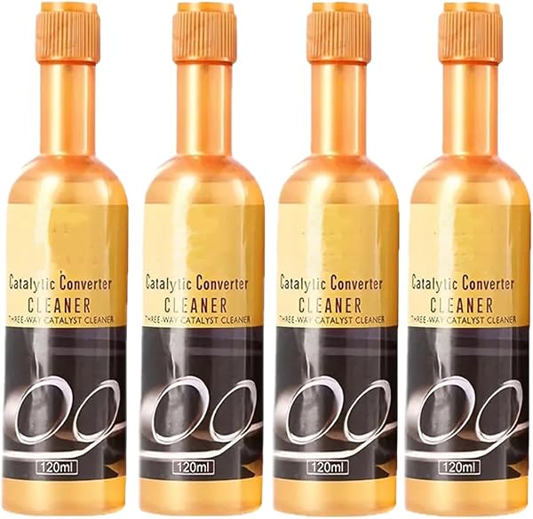 Catalytic Converter Cleaner Fuel System Additive for Gas and Diesel Vehicles Engine and Exhaust System Maintenance Easy Pour In 120ml (4 PACK) - 1