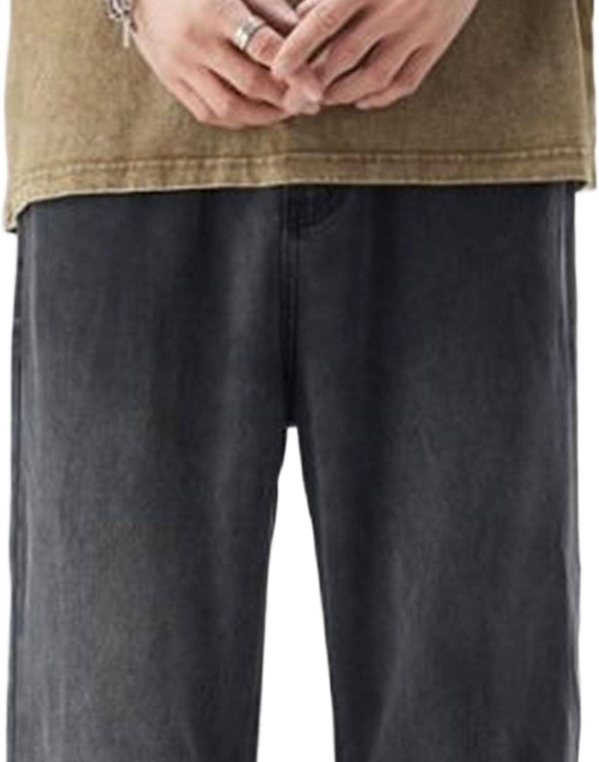 Men's Baggy Loose Fit Hip Hop Jeans Loose Fit Long Trousers Streetwear Vintage Wide Leg Skater Denim Pants