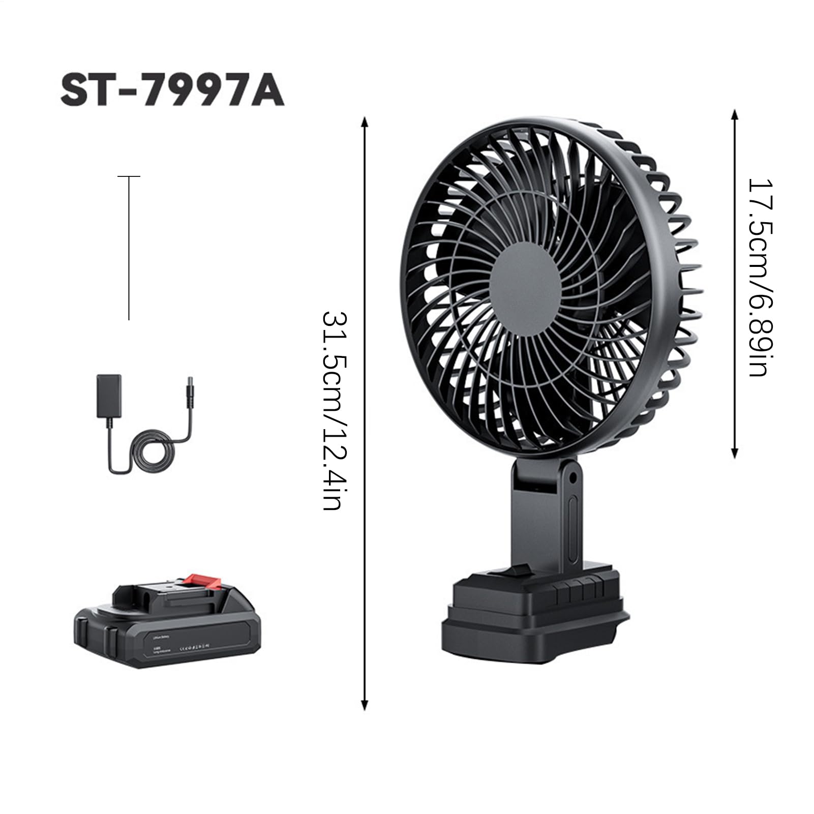 Generico Ventilatore Da Campeggio Ventilatore Portatile A Batteria | Senza Fili Per Tenda Camper Casa Barca E Attività All'aperto