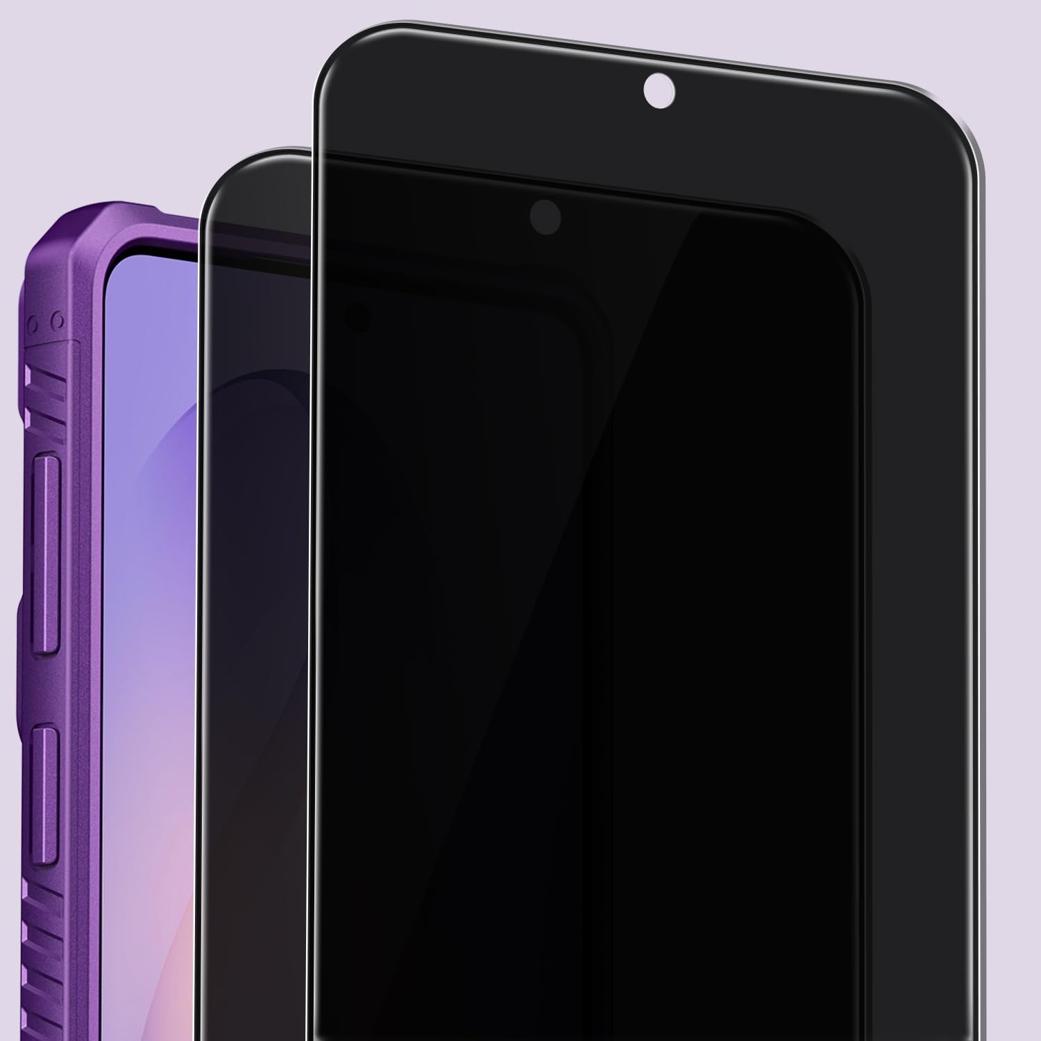 ATATOO for Samsung Galaxy S26 Case Wallet with Privacy Screen Protector [2 Pack], Built-in Card Holder, Slide Camera Cover, Drop Protection, Silicone Hard Phone Case for Galaxy S26 6.3", Dark Purple
