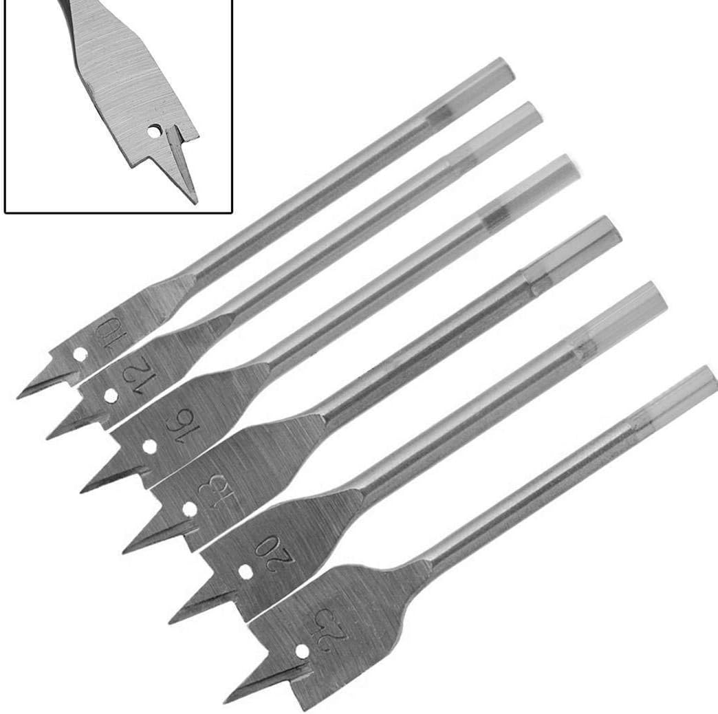 NaiCasy Flat Wood Spade Drill Bits Machine Flat Wooden Spade Paddle Flat Wooden Bohrende Titanium Coated Flat Wood Drill Tools Kit Standard Spade Bit Set in Pouch