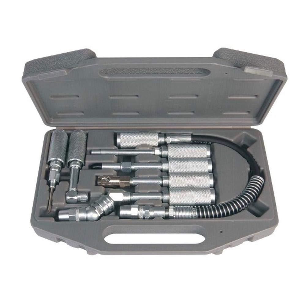 58000 New Lincoln Grease Gun Adapter Kit w/Couplers, Nozzles, Hose Extension ++