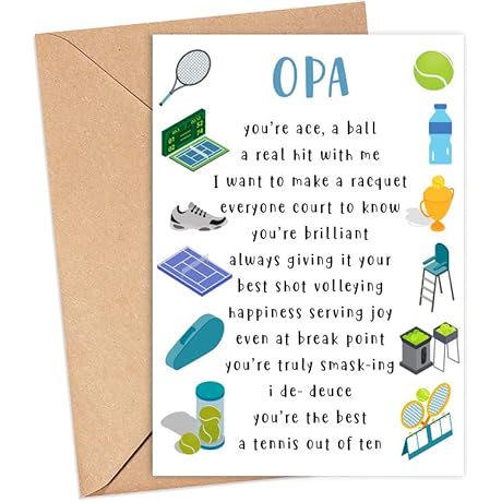 Funny Tennis Card - Greeting Card - Birthday Gifts - Tennis Card...