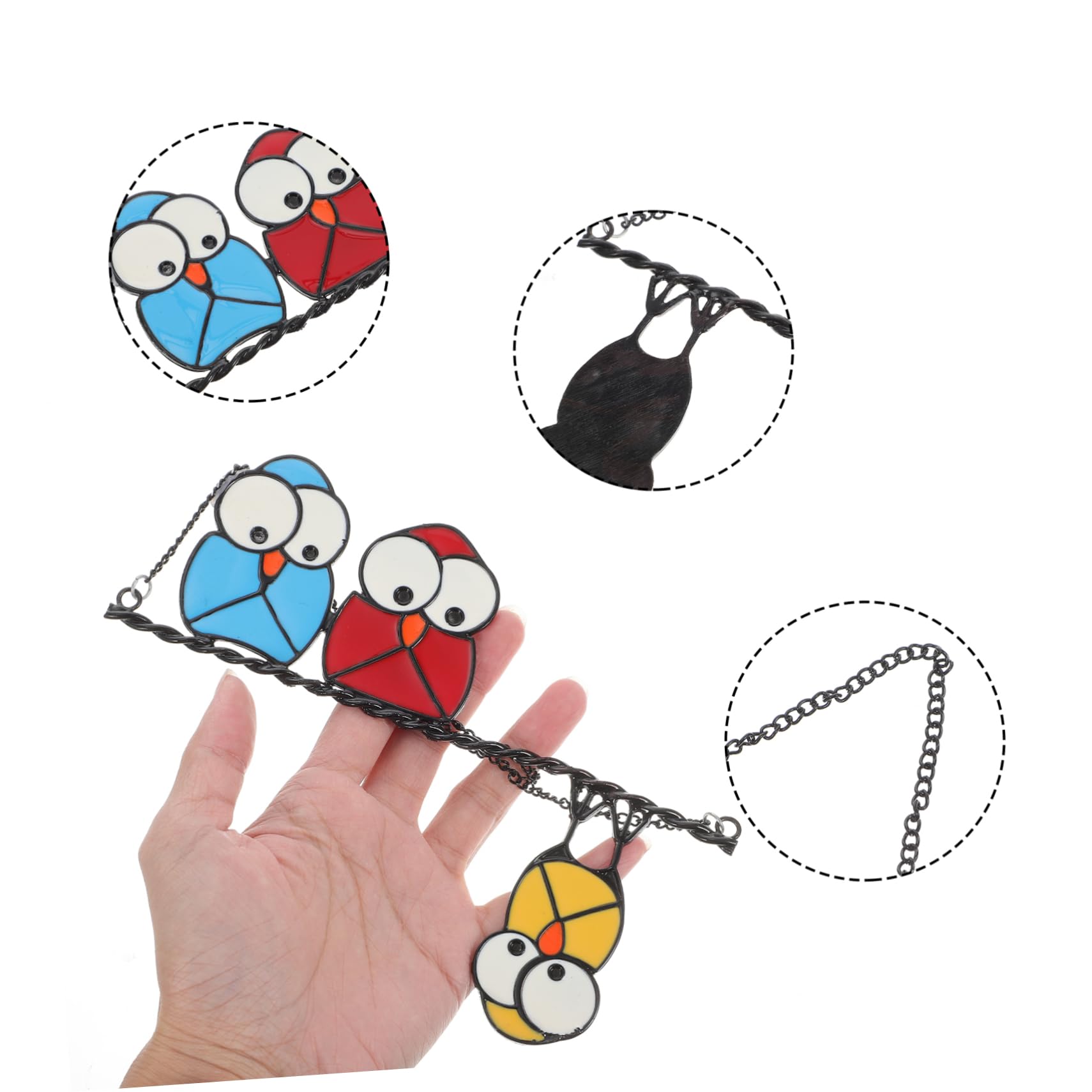 TOPBATHY 2 Pz decorazione della gabbia per uccelli gufi leggero gabbie fioriere artificiale bicchiere strenne ciondolo pendente in metallo ornamento da appendere creativo ferro da stiro