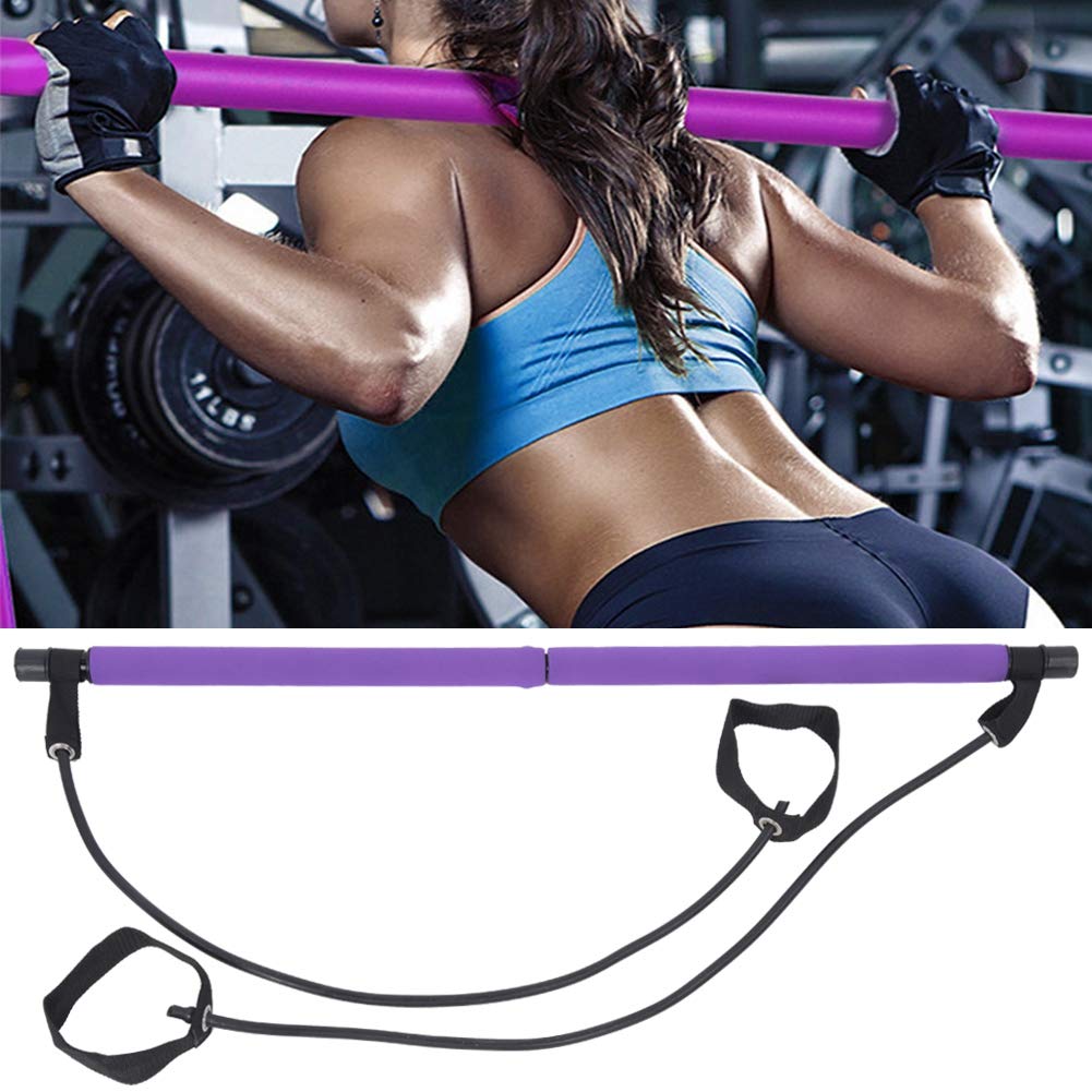 Bandas de resistencia para piernas y glúteos, Barra de pilates portátil Barra de resistencia de yoga Banda multifuncional Fitness en casa Entrenamiento deportivo Bandas elásticas Cinturón de cintura p