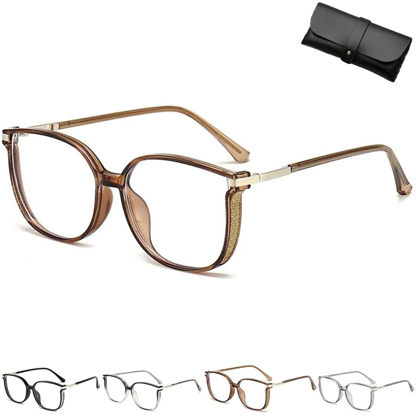 DJFOGLibertyfer Reading Glasses, Portable Fashion Anti-Blue Light Reading Glasses for Women Men with Spring Hinge