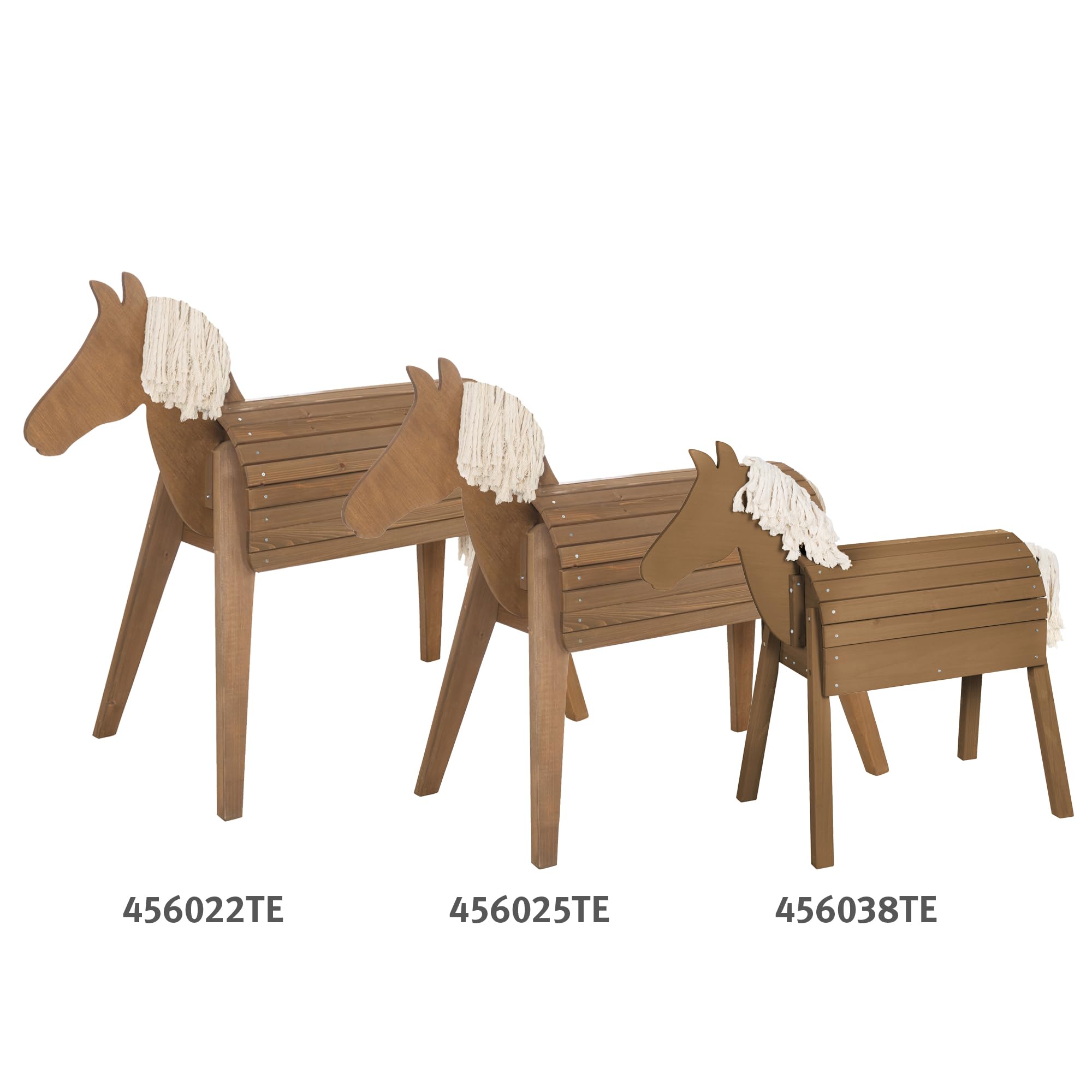 roba Cheval d’extérieur en bois massif - Cheval en bois résistant aux intempéries pour le jardin - Cheval de voltige pour monter, grimper et faire de la gymnastique - En bois durable - Lasuré teck | Jouet en bois durable